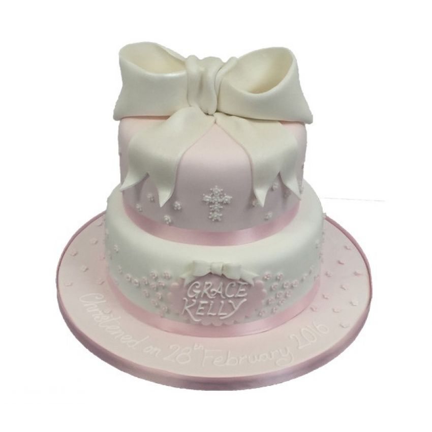 Two Tier Christening Bow (feeds 35)